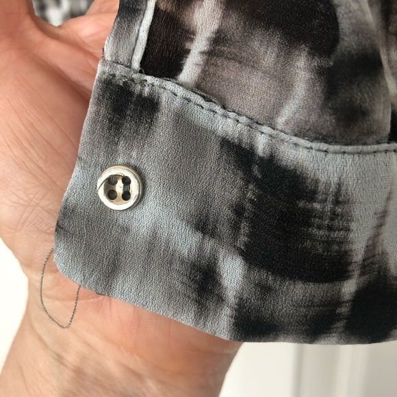 MNG Mango Collection Top Semi-sheer gray black size 2 - Picture 6 of 8